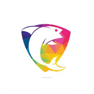 Fish vector logo design. Fishing logo concept.	
