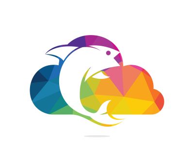 Fish cloud vector logo design. Fish and cloud icon simple sign.	