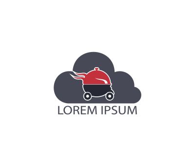 Cloud Food delivery logo design. Fast delivery service sign. Online food delivery service.	