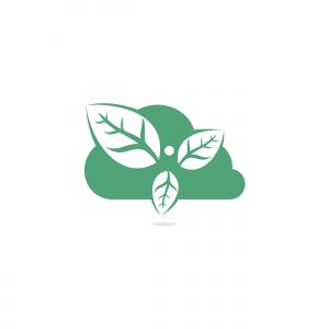 Healthy man and leaves cloud shape figure vector logo design. Ecological and biological product concept sign. Ecology symbol. Human character icon. Logo for spa, healthy, nature and etc.	