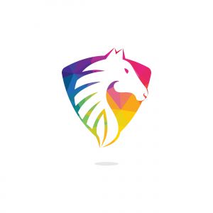 Horse logo design. Stylish graphic template design for company farm race.	