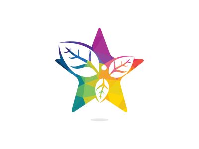 Healthy man and leaves star shape figure vector logo design. Ecological and biological product concept sign. Ecology symbol. Human character icon. Logo for spa, healthy, nature and etc.	