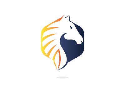Horse logo design. Stylish graphic template design for company farm race.	