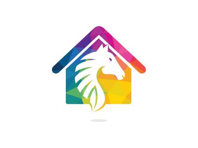 Horse and house logo design template. Creative horse and house icon design.	