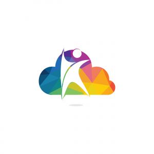 Human Health logo design. Healthcare Cloud shape vector logo concept illustration. Logo design template for clinic, hospital, medical center, doctor and etc.	