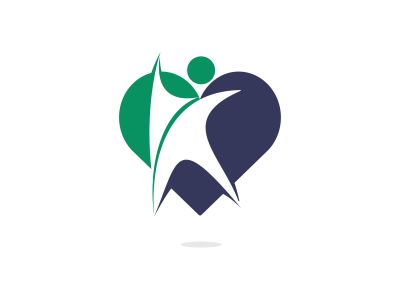 Creative People Care Concept Logo Design. Human in heart logo design, Happy people vector	