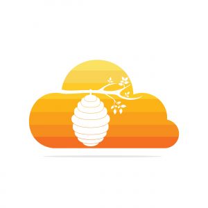 Honeycomb Hive Logo Vector Design. Honey icon flat vector illustration for logo, web, app, UI.	