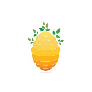 Honeycomb Hive Logo Vector Design. Honey icon flat vector illustration for logo, web, app, UI.	