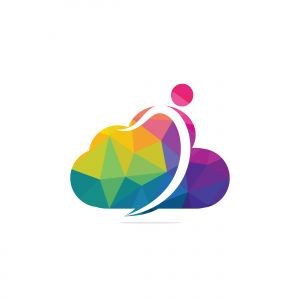 Abstract Human Cloud Logo Design. Business corporate cloud logo design vector.	