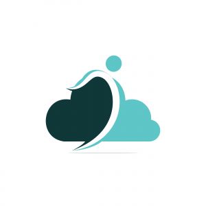 Abstract Human Cloud Logo Design. Business corporate cloud logo design vector.	