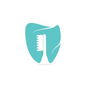 Dental health clinic service vector logo design. Dental clinic and health products logo sign.	