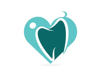 Family love dental medical clinic logo design. Abstract human, tooth and heart vector logo design.	
