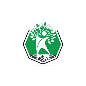 Human tree roots vector logo design. Tree and human vector logo design template.	