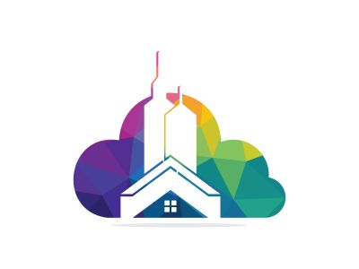 Cloud Real estate vector logo design. Building and cloud logo design. Building Estate Logo with Skyscrapers.	