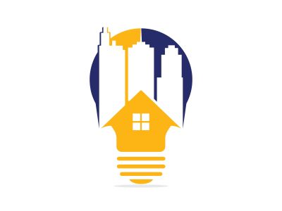 Bulb city logo design. Building Idea logo template, Modern Bulb City logo designs concept.	