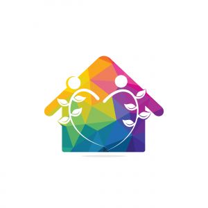 House and human logo design. Eco House Logo design