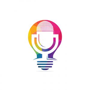 Creative podcast vector logo design. Vector illustration icon with the concept of creative ideas for music	