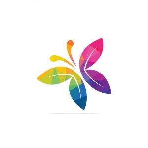 Butterfly vector logo design. Beauty salon vector logo creative illustration.	