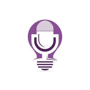 Creative podcast vector logo design. Vector illustration icon with the concept of creative ideas for music	