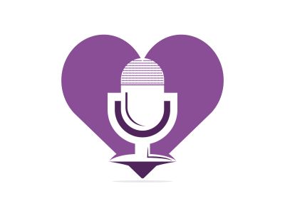 Music records logo design. microphone icon symbol design