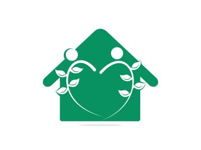 	 House and human logo design. Eco House Logo design.	
