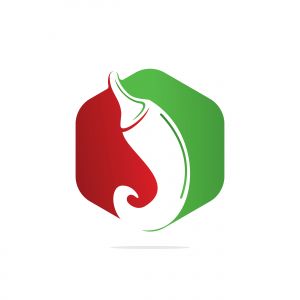 Chili hot and spicy food vector logo design inspiration. Chili pepper icon vector logo template.	