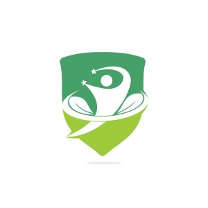 Healthy people logo design.Human life logo icon of abstract people leaves vector.	