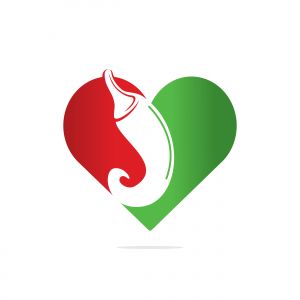 Chili and heart vector logo design.Hot food logo concept vector. Hot chili icon symbol.	