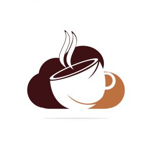 Coffee Cloud Logo Icon Design. Coffee cup on cloud logo design.	