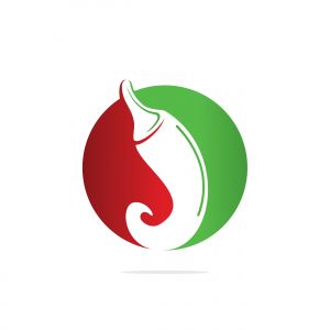 Chili hot and spicy food vector logo design inspiration. Chili pepper icon vector logo template.	