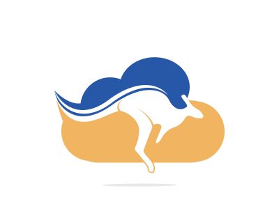 Kangaroo cloud shape logo design concept. Creative kangaroo vector logo design concept.	