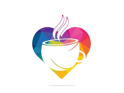 Coffee love logo design concept template. Coffee cup logo. Break, cafe.	