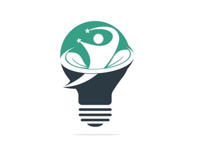 Human health and care vector logo design template. Human, leaves and light bulb icon logo design.	