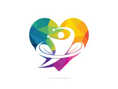 Human life logo icon of abstract human fitness vector. Human leaves heart shape sign and symbol.	
