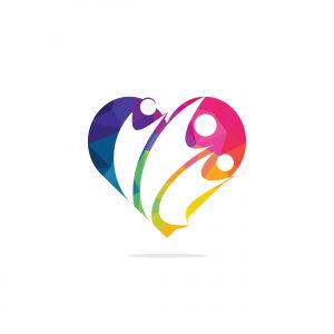 Adoption and Community care Logo. Simple concept for colorful community people heart logo.	