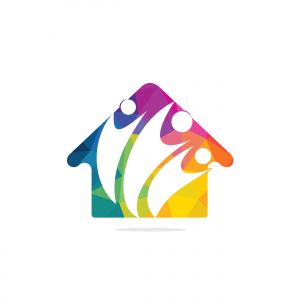 Community home logo. Adoption and community care center.	