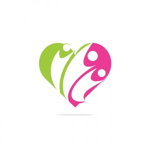Adoption and Community care Logo. Simple concept for colorful community people heart logo.	