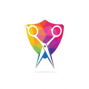 Logo for barbershop, hair salon. Scissors icon barbershop logo sign.	