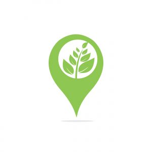 GPS garden vector logo design. GPS icon. Navigation vector logo. Navigation vector icon.	