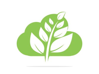 Cloud leaves vector logo design. Abstract organic element vector design. Ecology Happy life Logotype concept icon.	
