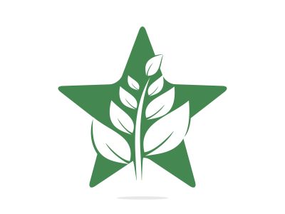 Star plant logo design. Abstract organic element vector design. Ecology Happy life Logotype concept icon.	