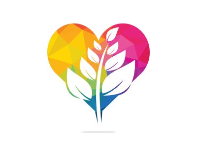 Heart Tree logo design. Love Tree logo design. Ecology Happy life Logotype concept icon.	