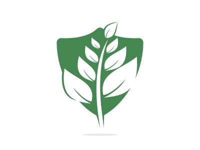 Nature logo design. Green tropical leaves icon. Tree foliage logotype template.	