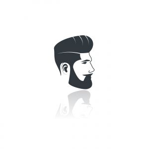 Man with beard hipster barbershop vector emblem. Bearded man's face, hipster character.	