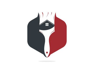 Home restoration vector logo design. Property maintenance and house renovation icon vector. Home paint brush icon.	