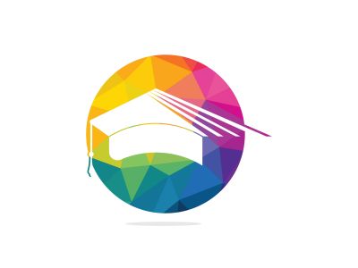 Graduation cap vector logo design. Education logo template. Institutional and educational vector logo design.	