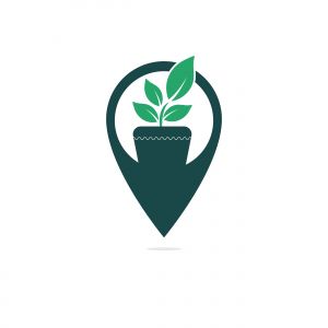 GPS garden vector logo design. GPS icon. Navigation vector logo. Navigation vector icon.	