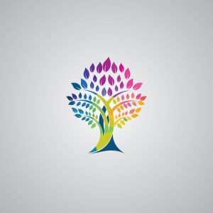 Green tree vector logo design. Natural product, organic shop, ecology company, alternative medicine, green unity, garden, farming, forest etc.	