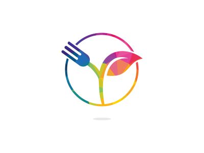 Fork and leaf vector logo design. Organic food concept with Fork and leaf.	