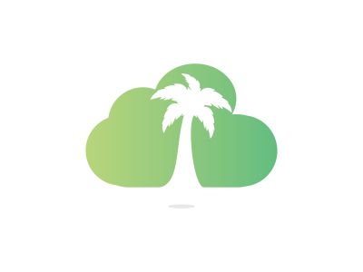 Cloud and Palm Tree Logo Design. Creative simple palm tree vector logo design	